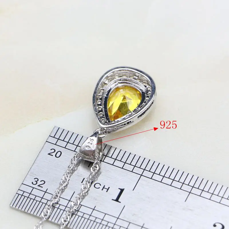 Ювелирные изделия из серебра 925 пробы жёлтый кубический цирконий белый циркон