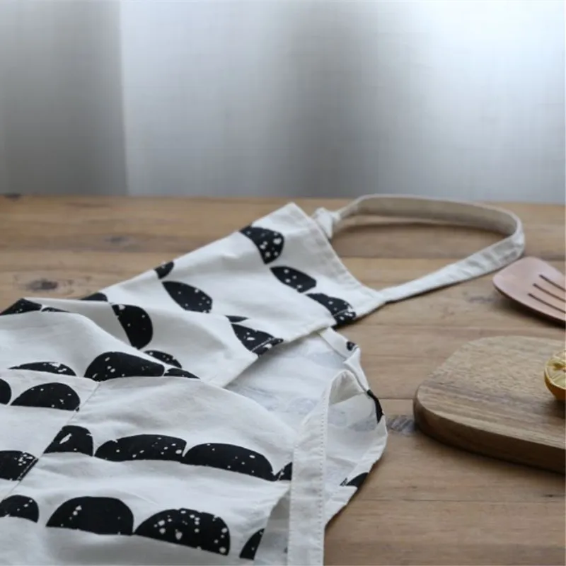 Хлопковый фартук INS в скандинавском стиле короткие черные и белые фартуки для