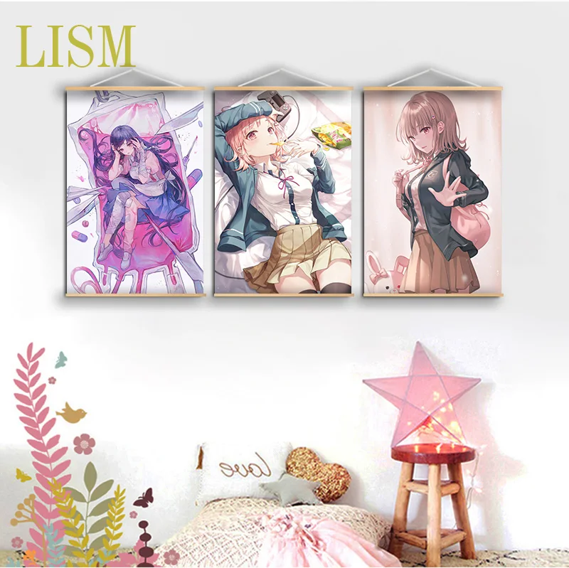 Аниме постер Danganronpa Tsumiki Mikan Akamatsu Kaede картина манга с твердой древесиной Свиток для