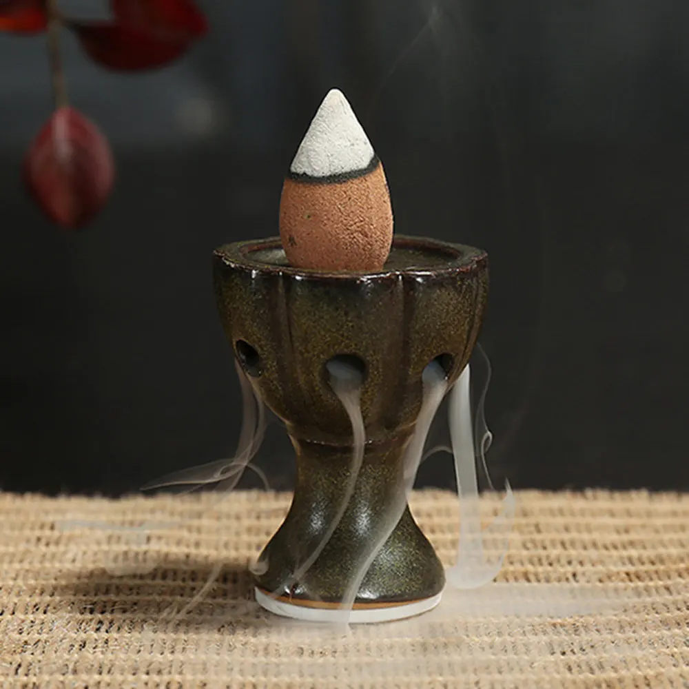 Керамический мини домашний декор Будда горелка задний поток держатель Чайный