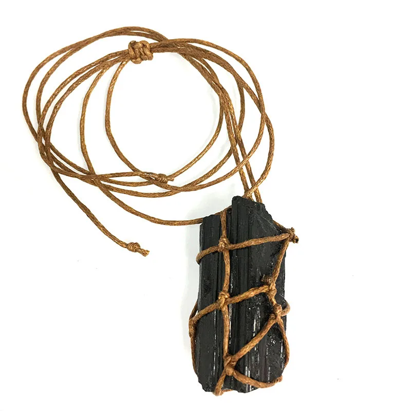 Мужские и женские Колье чокер ручной работы из натурального черного турмалина с