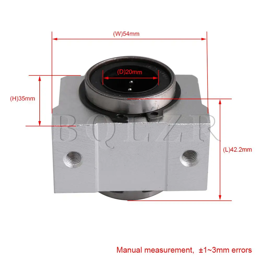 

BQLZR 20mm SC20V Short Linear Motion Ball Bearing Slide Bushing Block Silver