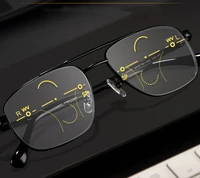 men ultralight titanium alloy double bridge see near and far progressive multifocal reading glasses 0 75 1 1 5 1 75 2 to 4