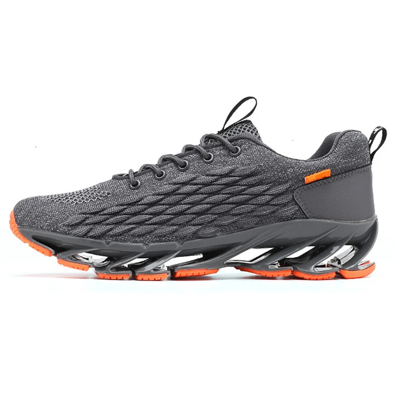 Gray man shoes Брендовая мужская обувь для бега; Модные дышащие кроссовки с лезвием; амортизирующие удобные спортивные кроссовки для бега; zapatillas hombre - Цвет: Gray man shoes