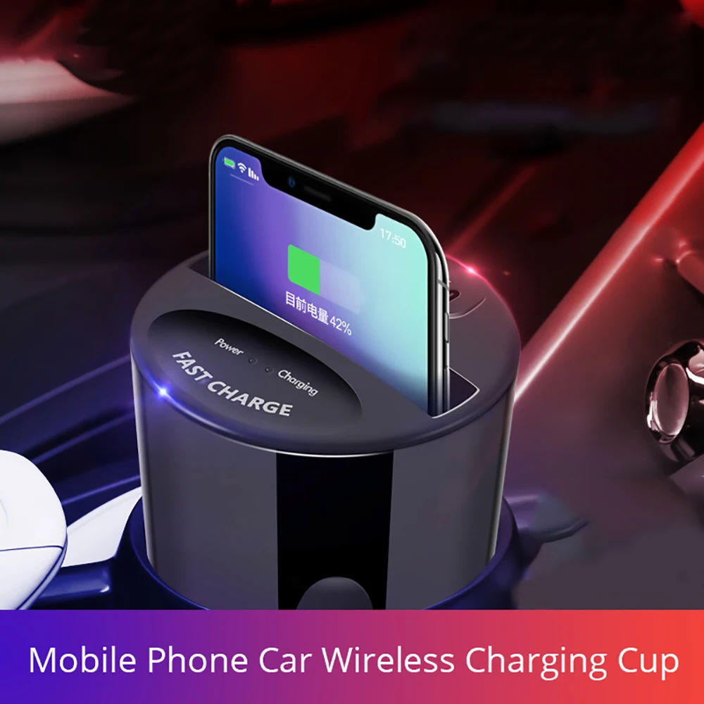 bonola fast wireless car charger cup for samsung s21 s2fenote10 plus 10w qi wireless charging car cup for iphone 13 12 pro 11 free global shipping
