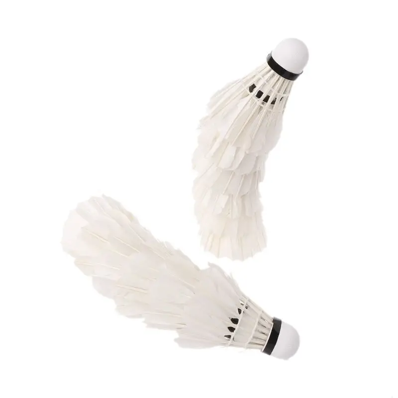 

918E 12X Training Sports White Goose Feather Shuttlecocks Birdies Badminton Ball Game