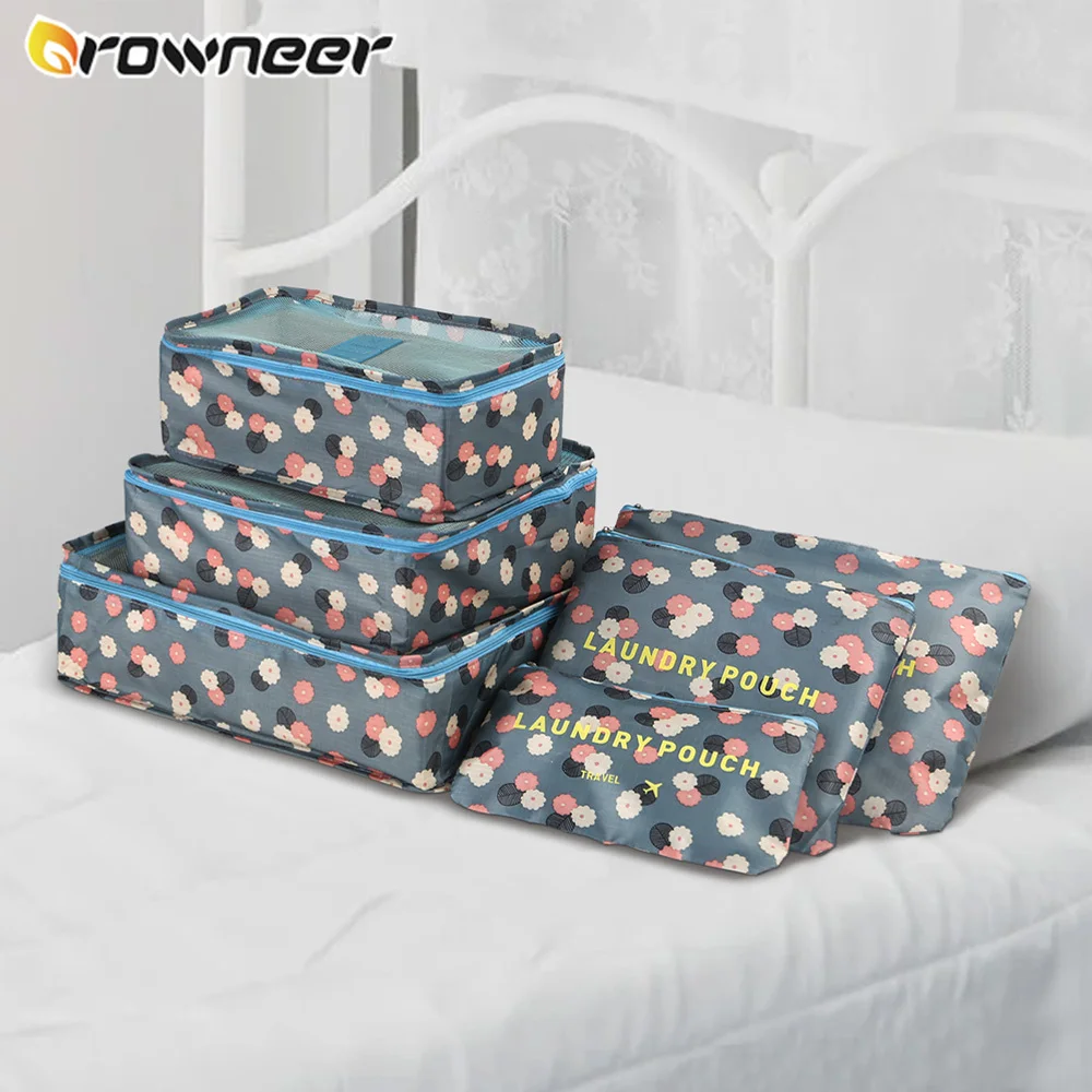 

6 pieces Set Travel Organizer Shoes Packing Cube Bag Dustproof Wardrobe Closet Storage Bag Suitcase Packing Set Storage Supplies
