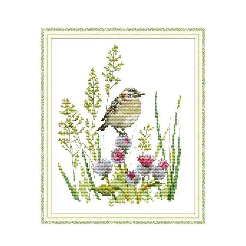 Набор для вышивки крестиком маленькая птичка aida 14ct 11ct печать на холсте рукоделие