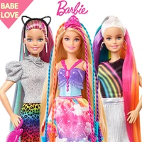 barbie rainbow sparkle hair doll accessories clothes fashion barbie girl toys long hair princess for kids birthday gift fxn96
