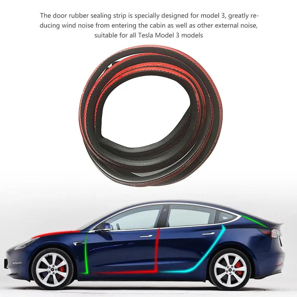 

Car Door Rubber Seal Strip Auto Dustproof Sticker Door Trunk Sound Insulation Weatherstrip Interior Accessories For Tesla Mode 3