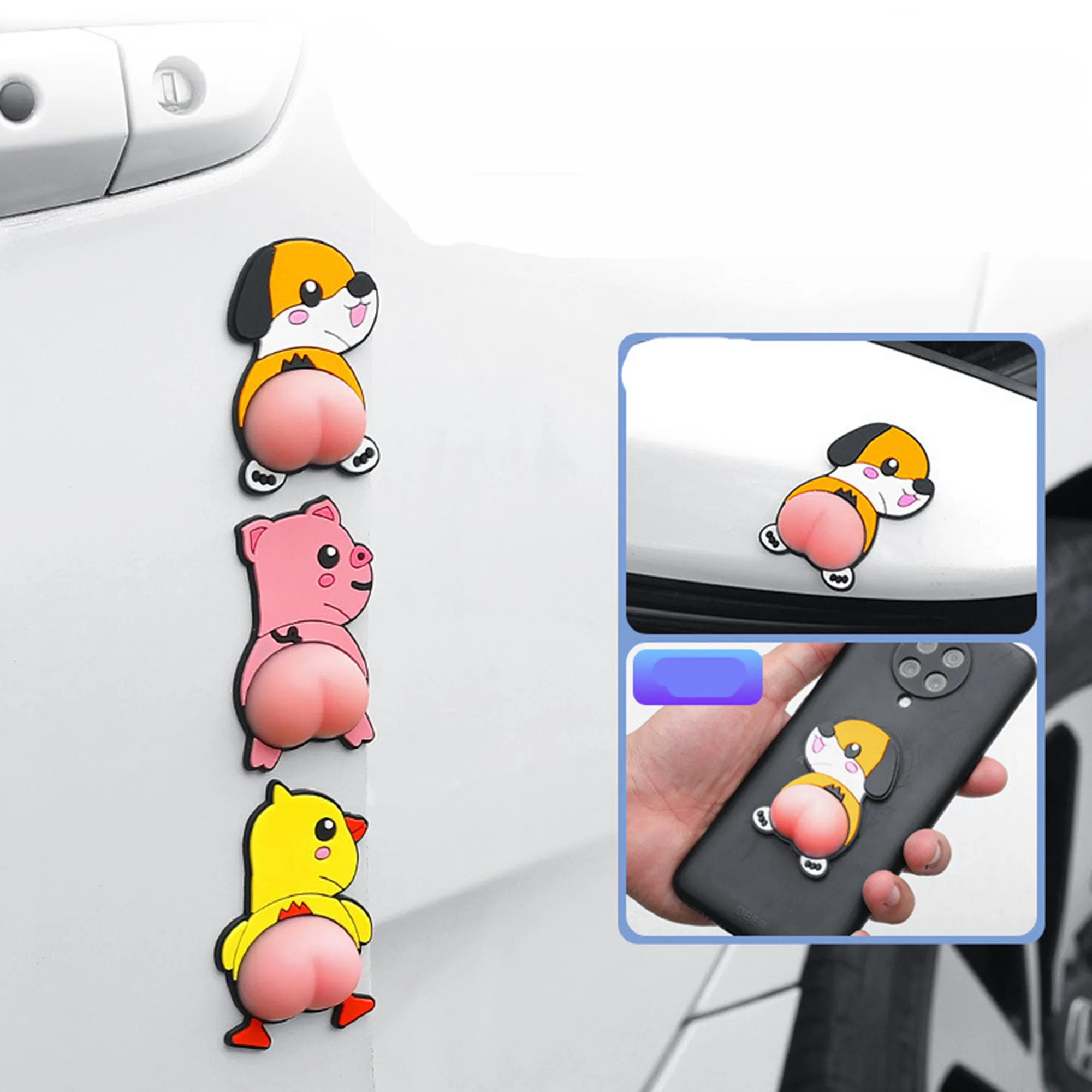 Аниме Crayon Shin Chan Забавный Дораэмон силиконовые ягодицы бампер 3D наклейка милые