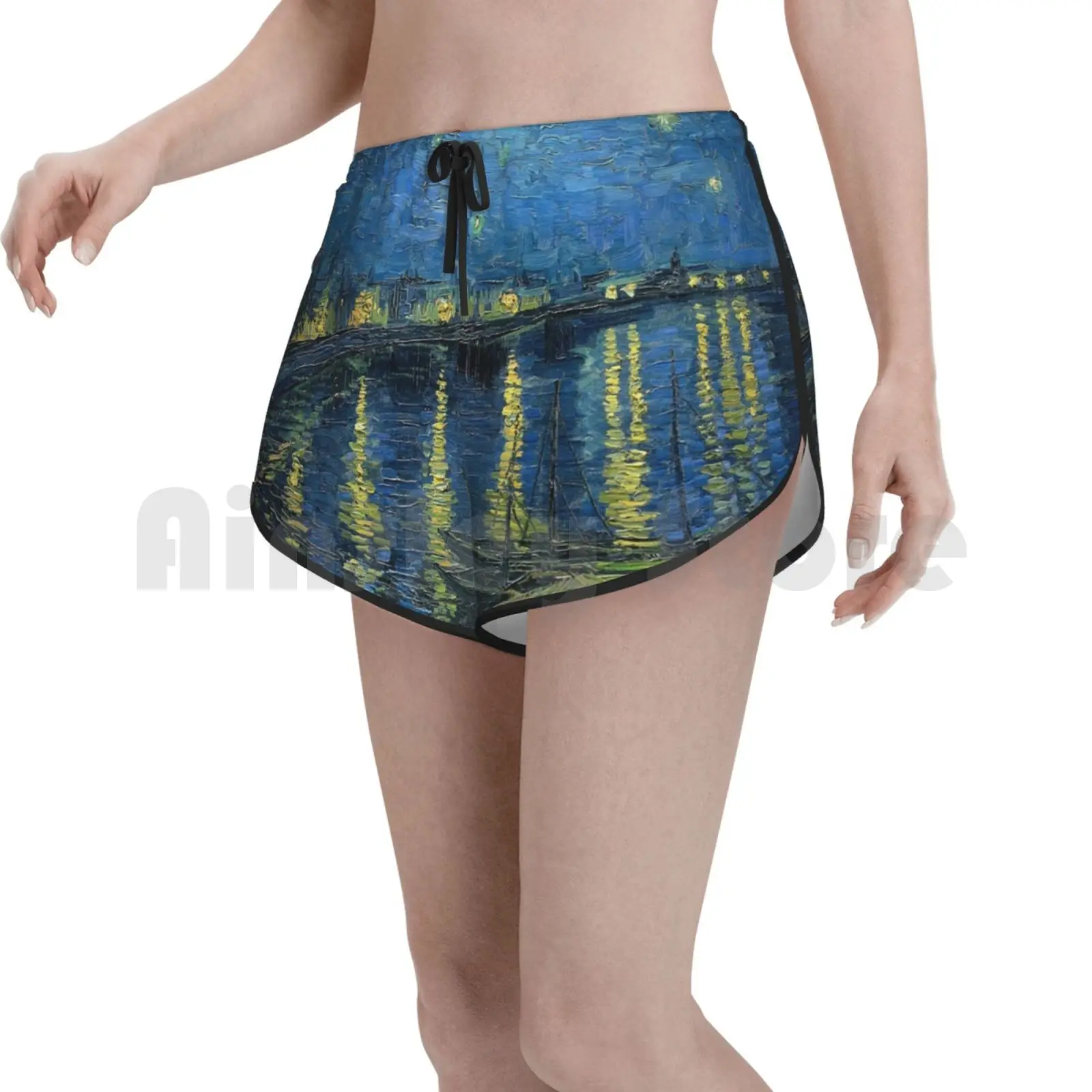 

Звездная ночь (1888) Ван Гога Плавание шорты Для женщин Пляжные шорты Ван Гог ночь мирного художественный классика