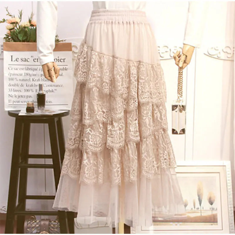 Женская ассиметричная юбка-пачка многослойная из фатина с кружевным корсетом