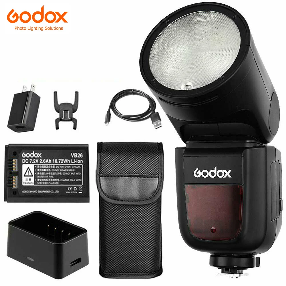 

Godox V1 V1S/V1N/V1C/V1O/V1F TTL Li-ion Round Head Camera Speedlight Flash For Nikon/Sony/Canon/Fujifilm/Olympus w/ XPRO Trigger