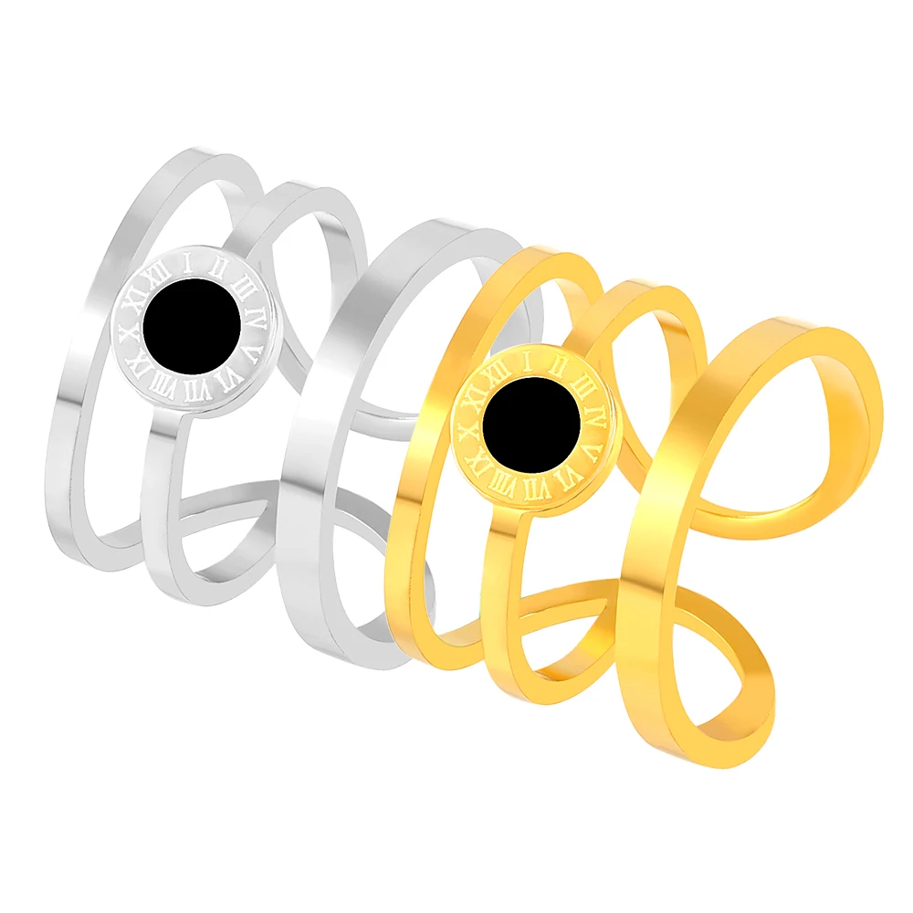 Новый браслет из нержавеющей стали свадебные кольца наборы для женщин римскими