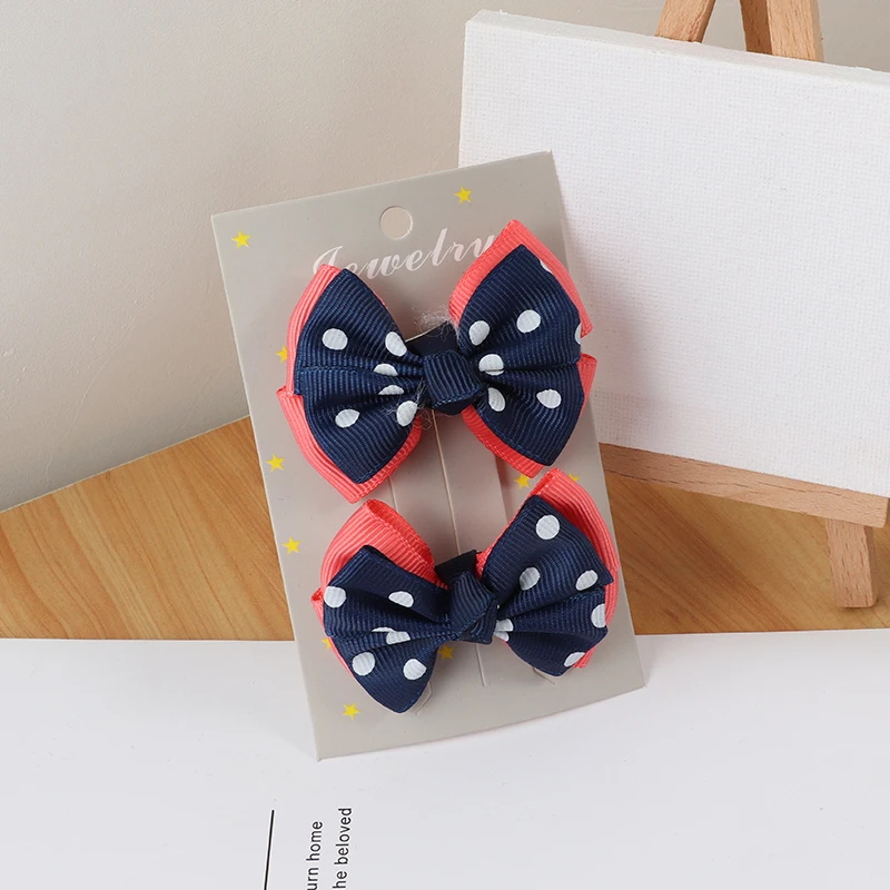 

2Pcs Bow hair clip set Girl Cute Hair bands Hair Accessories color Bow headwear Hairpins cartoon hairband Hairpin Headdress Gift