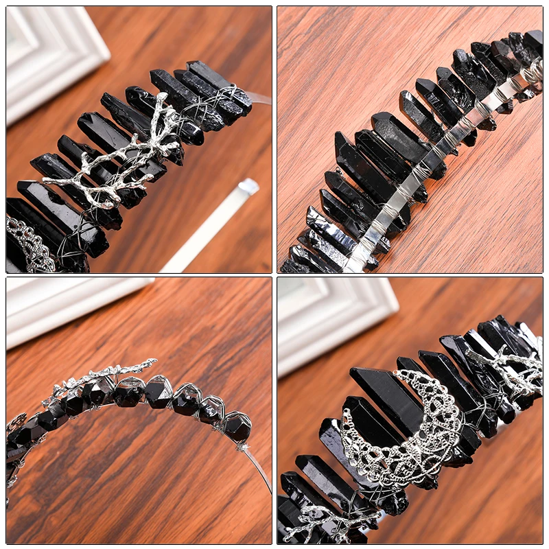 

Moon Crystal Headband Rock Crystal Crown Comb Hair Band Bridal Jewelry Tiara Stone Wedding Hair Accessories