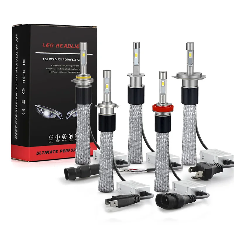 Автомобильные передсветильник светодиодный лампы H1 H4 Hi-Lo H7 H8 H9 H11 9005 HB3 9006 HB4 55 Вт лм