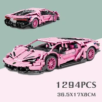 1294pcs 100th anniversary speed racing car sian model fkp37 model roadsters technical building blocks bricks toys kid gift