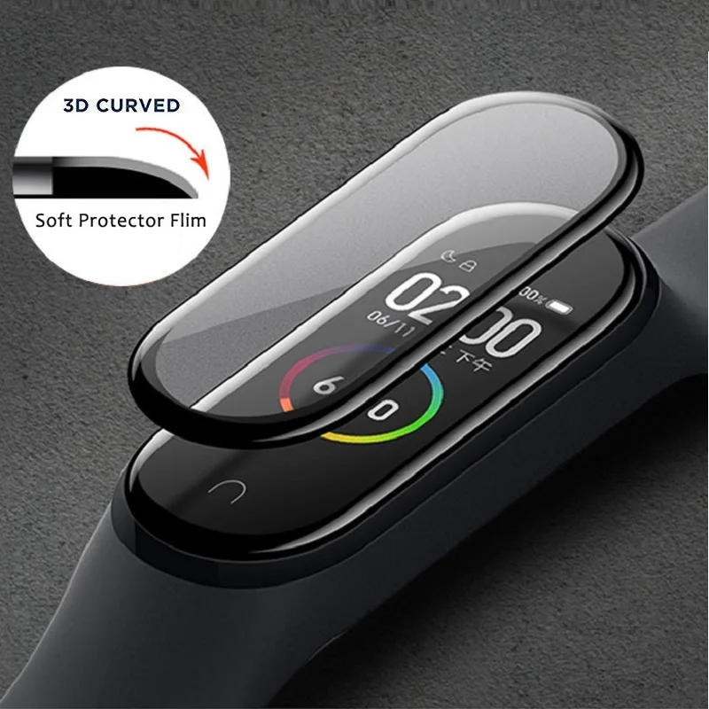10 шт. 3D изогнутая мягкая защитная пленка для экрана Xiaomi Mi Band 6 5 4 браслет Защитная с