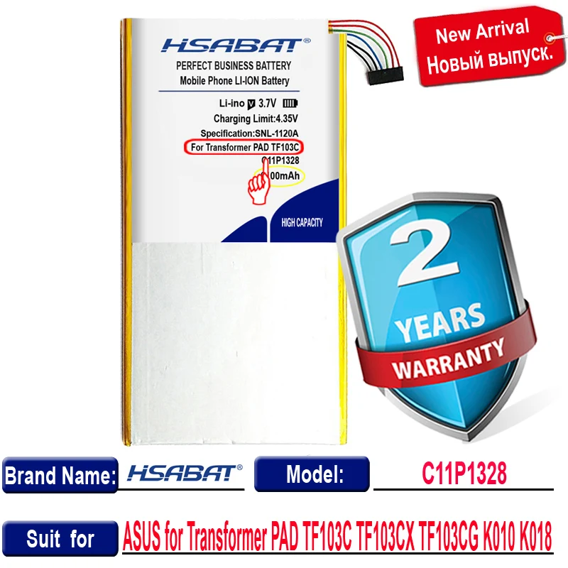 100% Оригинальный аккумулятор HSABAT 6600 мА ч C11P1328 для ASUS Transformer PAD TF103C TF103CX TF103CG K010 K018 |