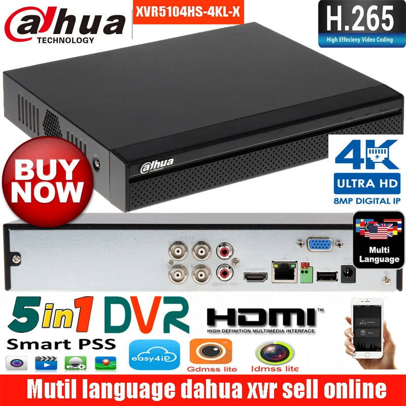 Оригинальный многоязычный видеорегистратор dahua аналоговый IP видео HDCVI input1080P Tribrid