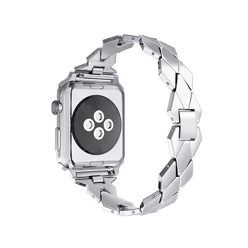 Ромбический ремешок для Apple watch4321 band 44 40 мм iWatch 42 38 металлический часов браслет из