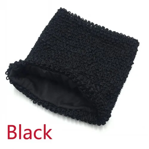 Black 1 шт./лот, 8 дюймов, юбка-пачка, вязанная крючком, эластичная, обернутая, на груди, 20x20 см, большой размер, вязаная, ручная работа, для девочек, юбка, аксессуары - Цвет: Black