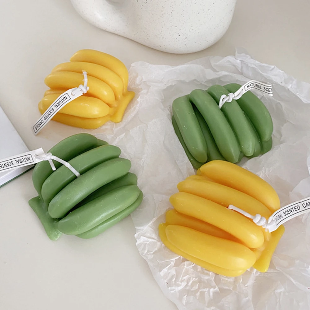 

Simulation Banana Candle Silicone Mold DIY Fruit Fondant Cake Chocolate Mould Plaster Craft Soap Making Home Decoration Ornament