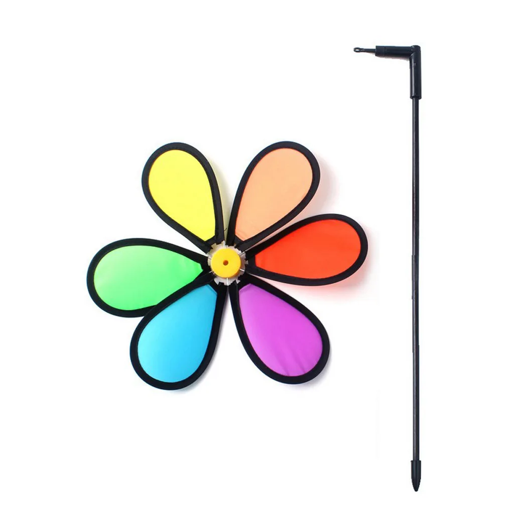 

Colorful Rainbow Flower Windmill Spinner Wind Home Garden Yard Patio Outdoor Decoration Kids Toy Lightweight Easy Removal