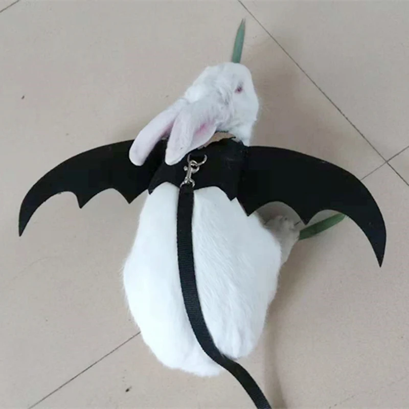 Костюм для щенка с крыльями дьявола на Хэллоуин одежда маленьких собак ошейник