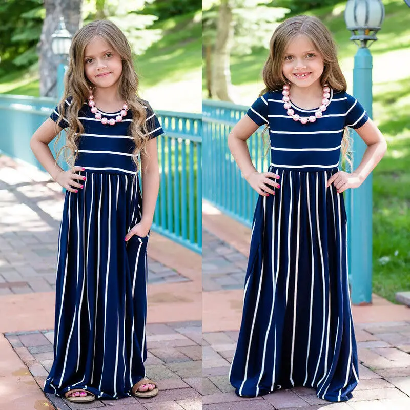 2019 новое модное платье макси для мамы и дочки пляжное повседневное длинное в