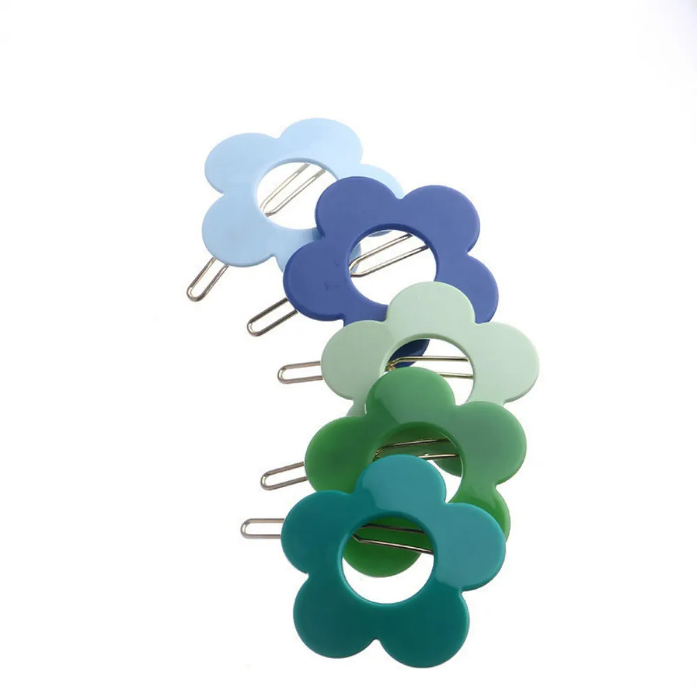 

New cute ins hot 14 Colors Acrylic Flower Shaped Hair Clips Women Hairpin Candy Color Hairgrips Hair Accessories for Kids Girls