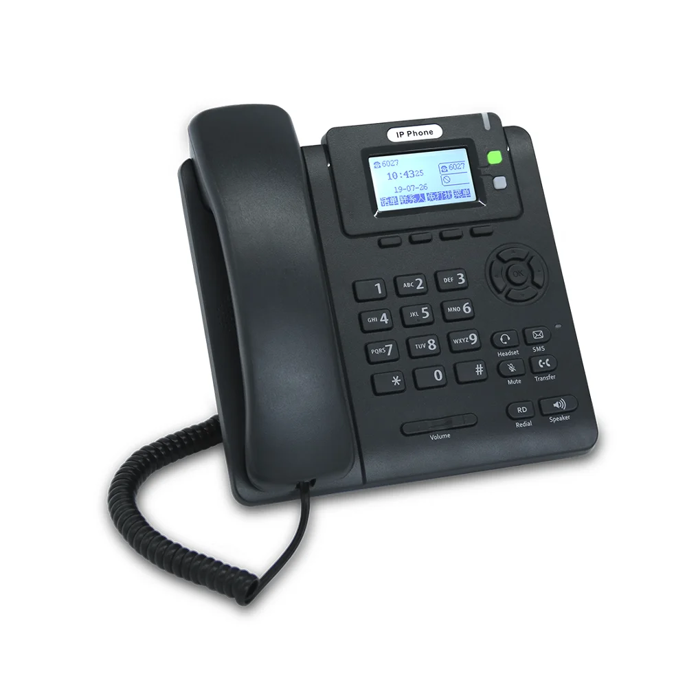 IP Phone with 2 SIP Lines VOIP SIP  Phone Support POE  for IP PBX