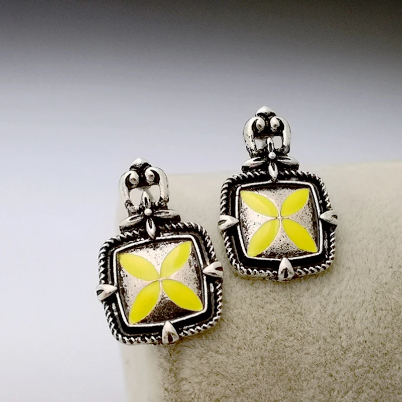 Шикарные ретро серьги в виде тайского серебряного клевера элегантные золотого