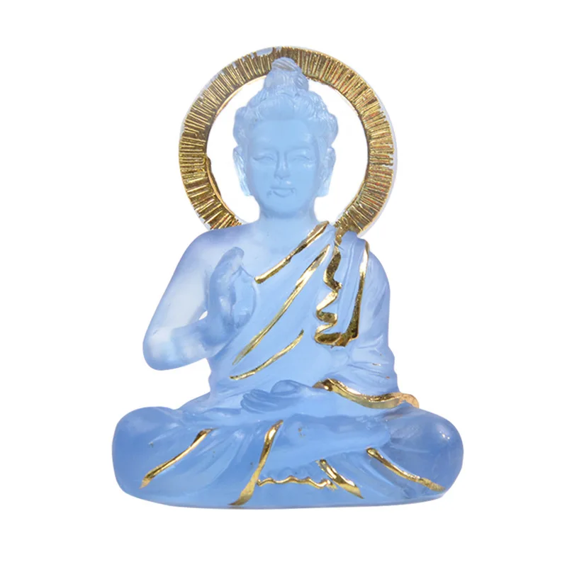 

Creativity Buddha Statue Buddha Sculpture Transparent Resin Hand Made Buddhism Wine porch Figurine Meditation Home Decor