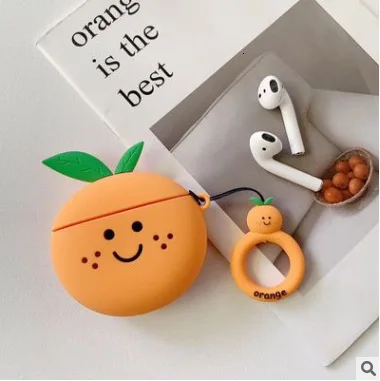 Чехол для Airpods 3D силиконовый чехол наушников с милым фруктовым дизайном Apple 2