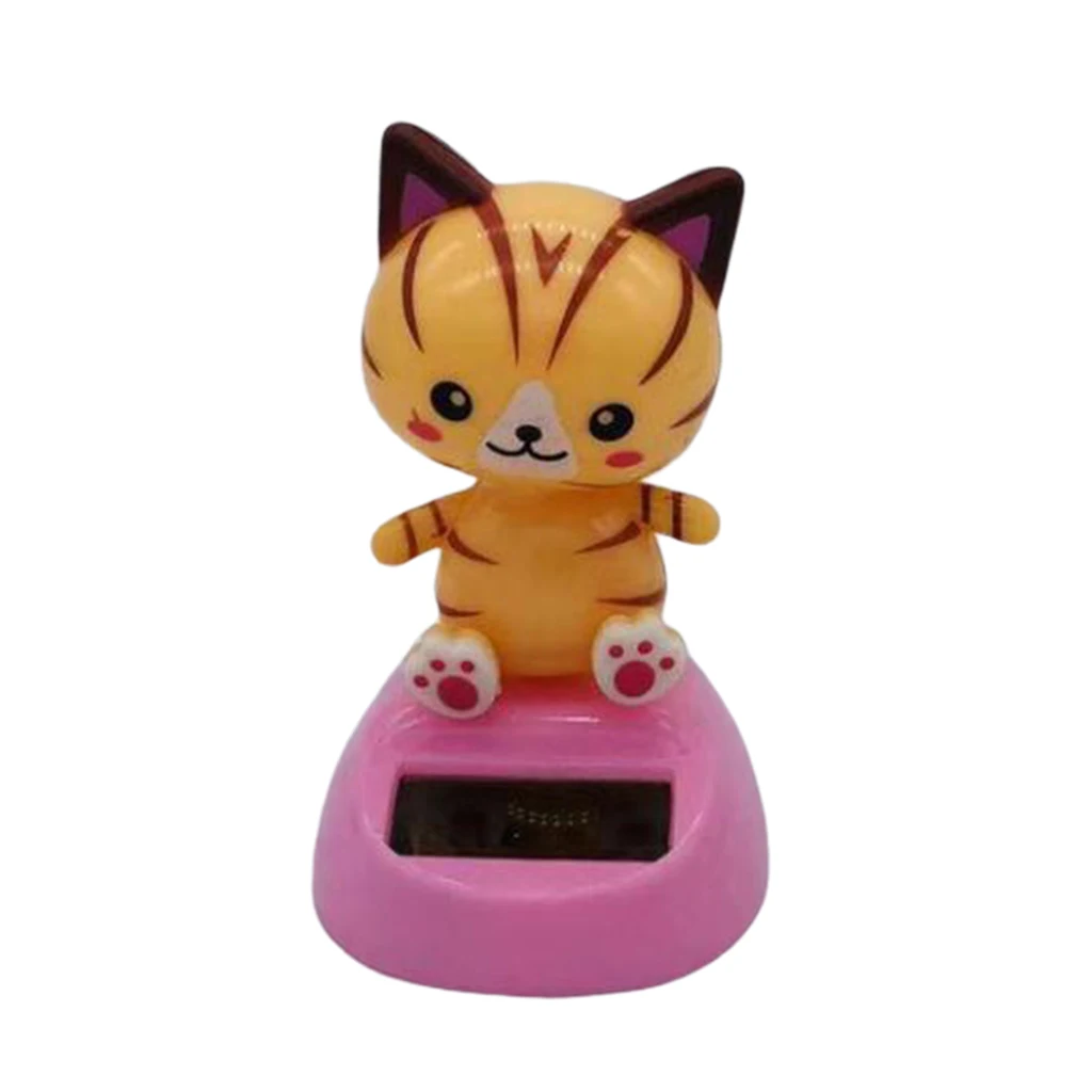 

Cute Cartoon Solar Powered Dancing Shaking Cat Shape Car Ornament Home Office
