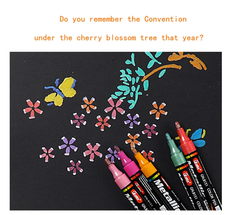 1Pcs Water-based Paint Metal Marker Pens Sharpie 3.0mm Gold Silver Ceramic Rock Glass Porcelain Mug Wood Fabric Canvas Painting