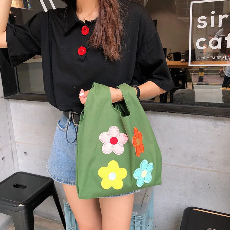 Холщовая Сумка с цветами Студенческая сумка на ремне Женский мессенджер