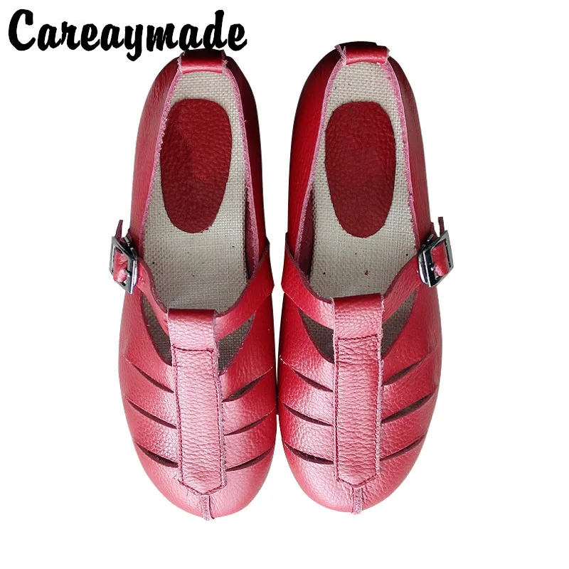 Careaymade подлинные кожаные сандалии мало красные туфли литературный