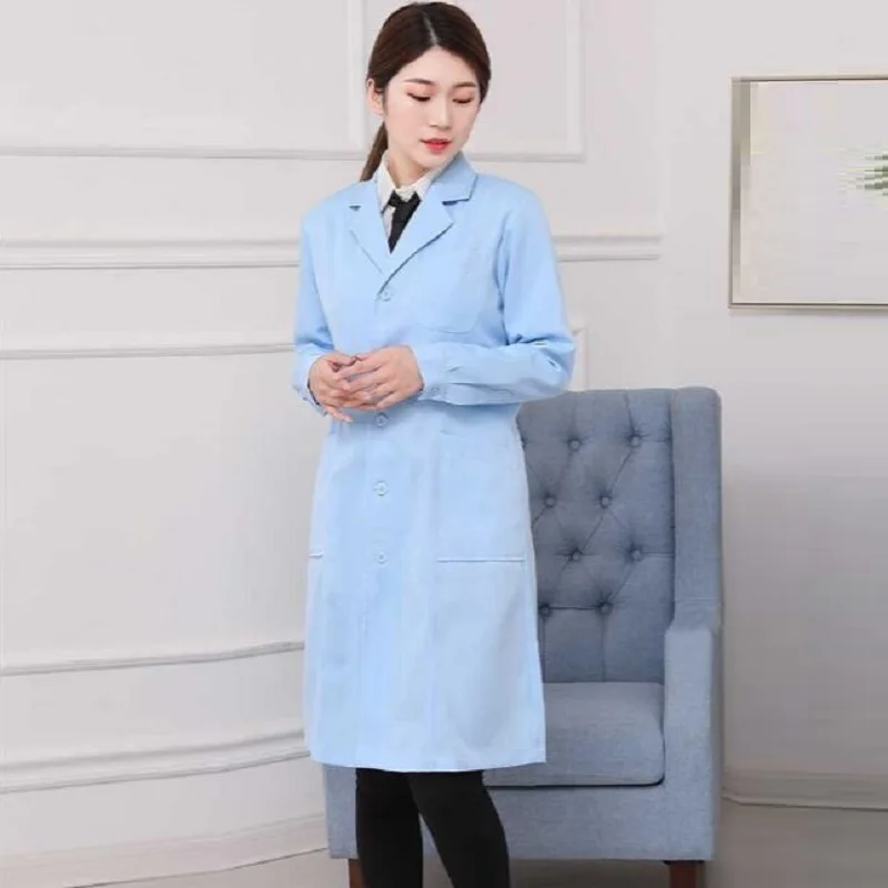 

Navy Blue Blouse Medical Coat Lab Coat Hospital Doctor Nurse Uniform Spa Nursing Uniform Scrubs Medical Uniforms Women AS494