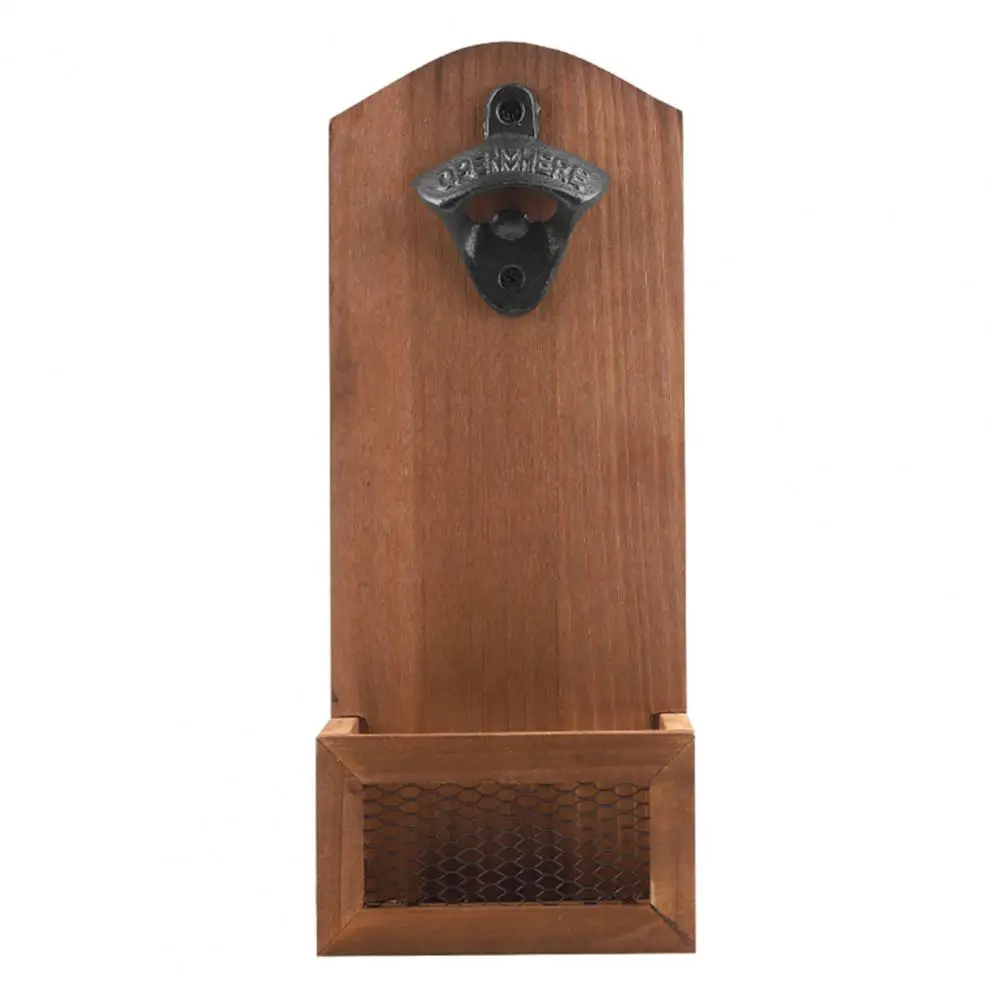 

55% Dropshipping!!Bottle Opener Retro Labor-saving Iron Vintage Wooden Beer Opener Supplies for Home