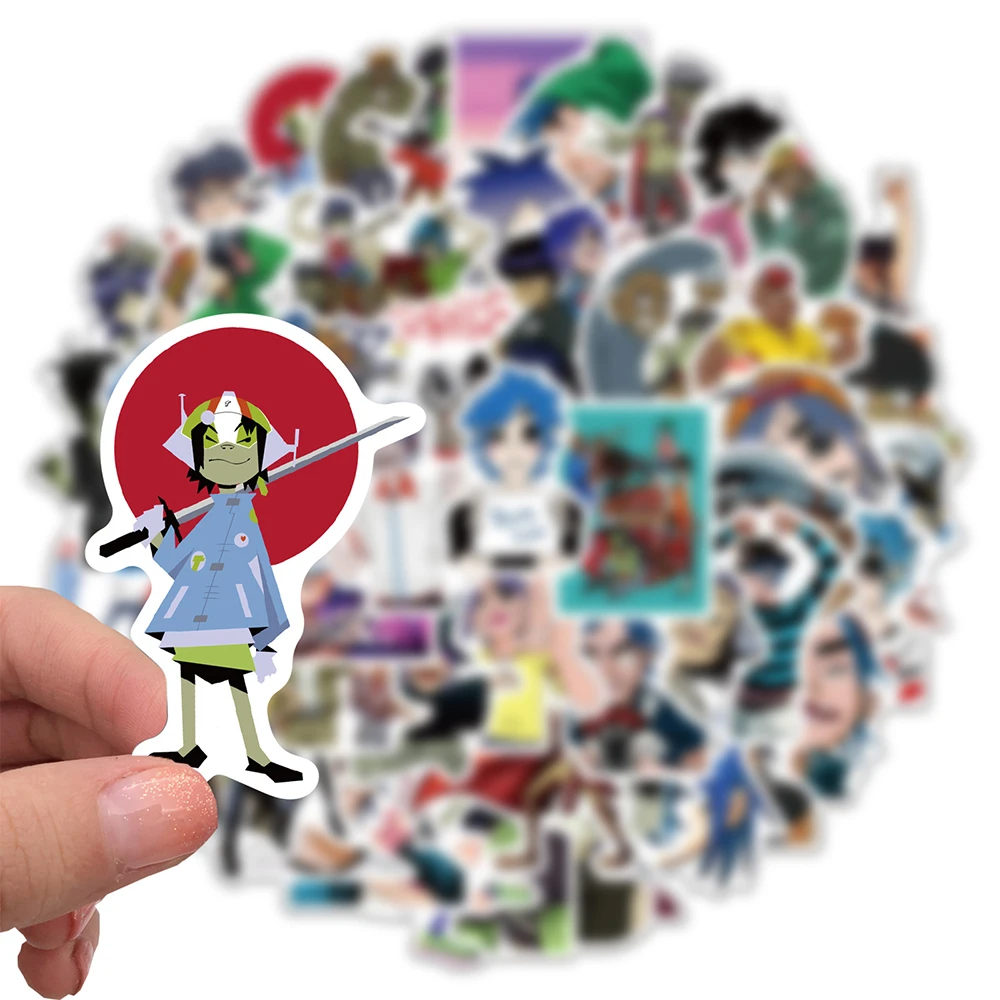 10/30/50PCS Gorillaz Music Band Stickers Decal Phone Laptop Skateboard Bicycle Suitcase Notebook DIY Graffiti Sticker Kids Toy - купить по