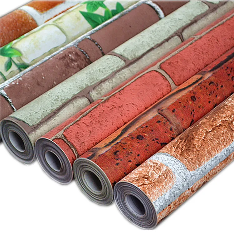 

10M/Roll Living Room Kitchen Bedroom Waterproof Wall Sticker PVC Vintage Brick Pattern Self-adhesive Wallpaper Home Decor