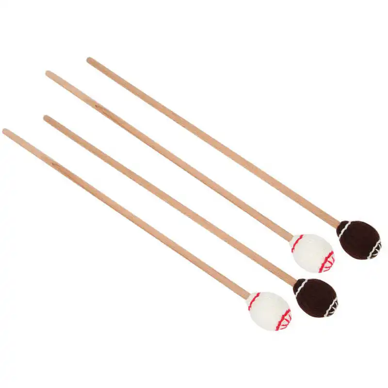 1 пара Marimba Mallets Maple Hammer портативная Кленовая ручка шерстяные шариковые палочки