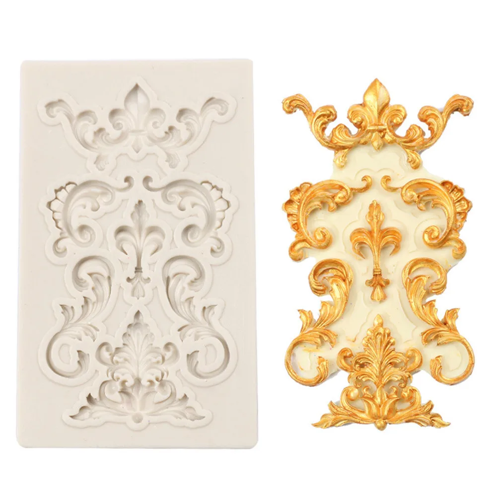 

2pcs Silicone DIY Cake Mold European Embossed Silicone Mold Chocolate Mold 9.1*6*0.7cm Non-stick, Easy To Separate