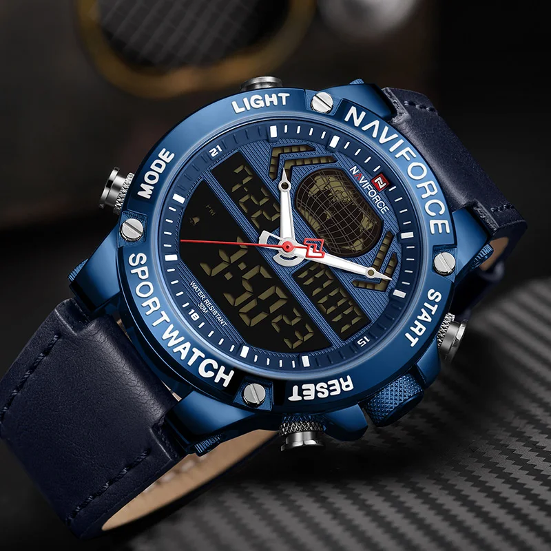 Часы наручные Naviforce мужские Роскошные с двойным дисплеем 2019|Кварцевые часы| |