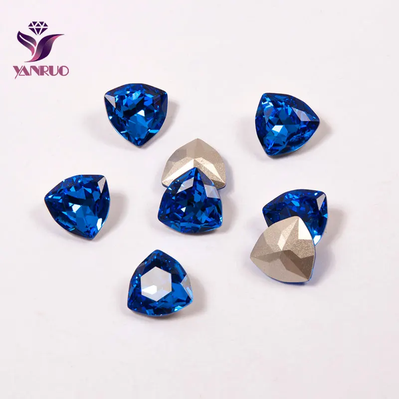 Sapphire YANRUO 4706 триллиантные необычные стеклянные камни Сделай Сам стразы остроконечные украшения поделки бриллианты для одежды - Цвет: Sapphire