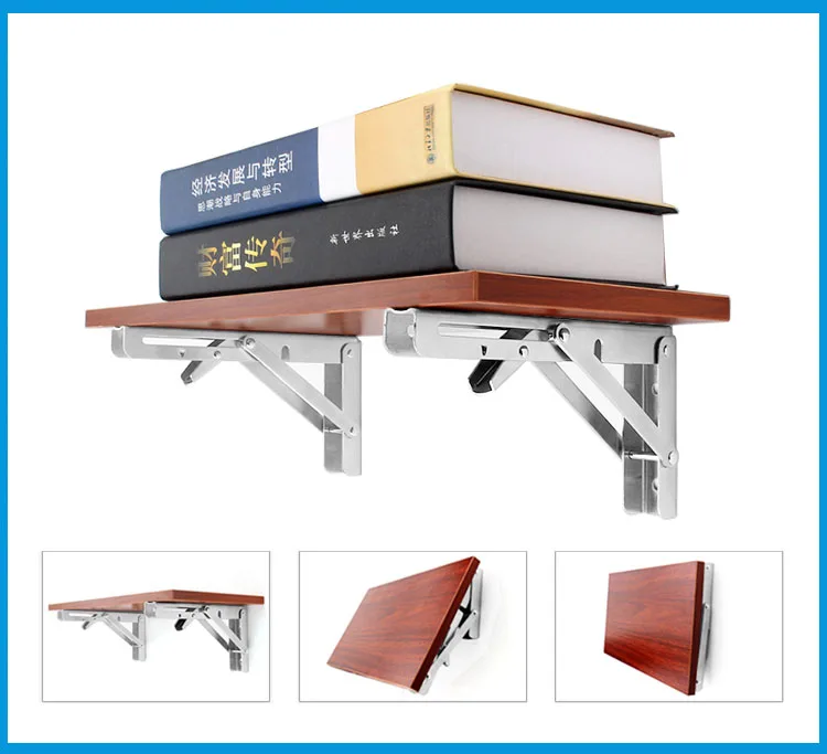 

1 Pair 550lbs Stainless Steel 304 Folding Shelf Bench Table Bracket Triangular support wall mounted DIY Home Boat Marine